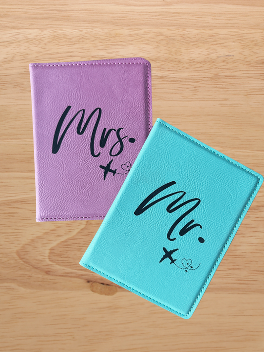 Personalized Leatherette Passport Cover – Custom Engraved Travel Wallet