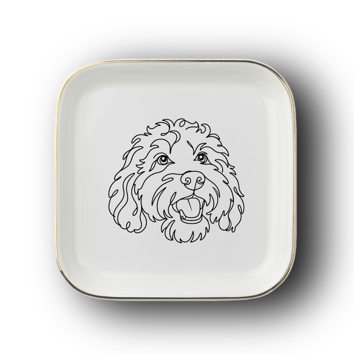Dog Line Art Ring Dish, Custom From Your Photo