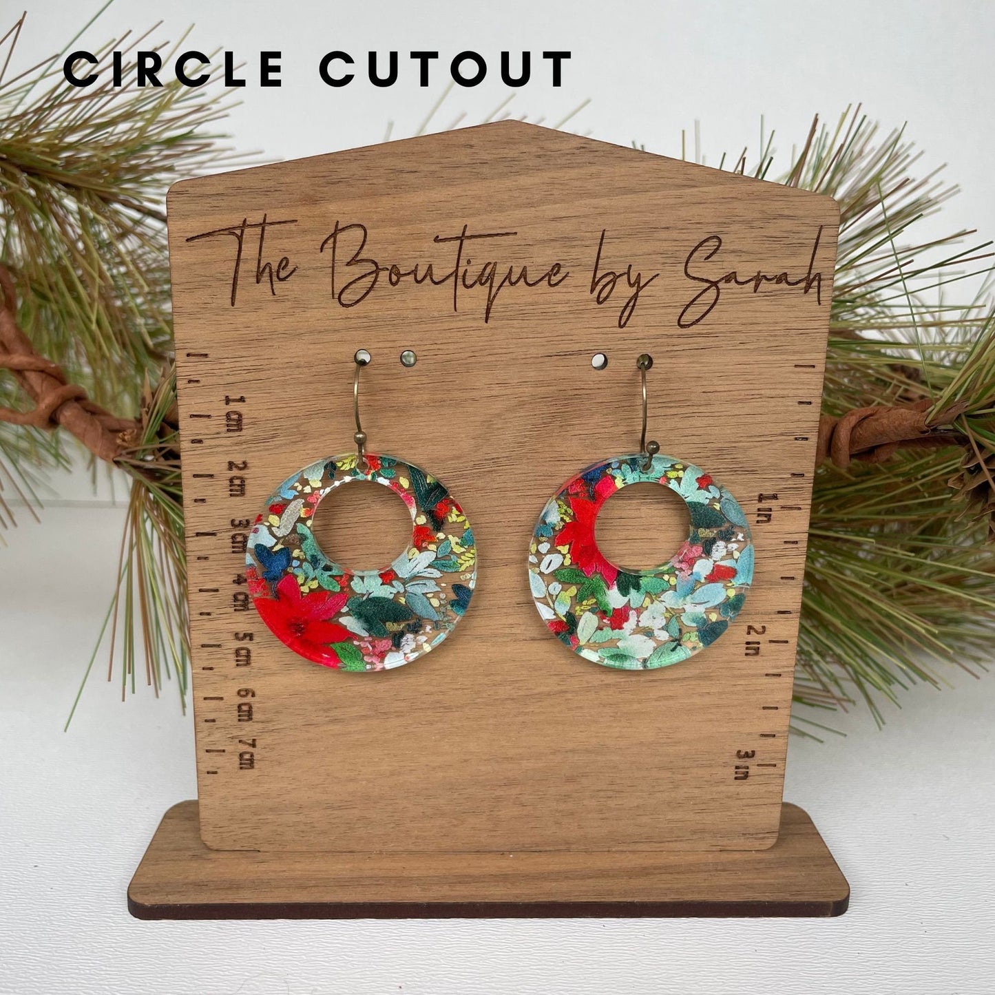 Christmas Poinsettia Earrings, Christmas Floral Earrings, Xmas Earrings, Teacher Earrings, Winter Jewelry, Gift for Her, Christmas Eve
