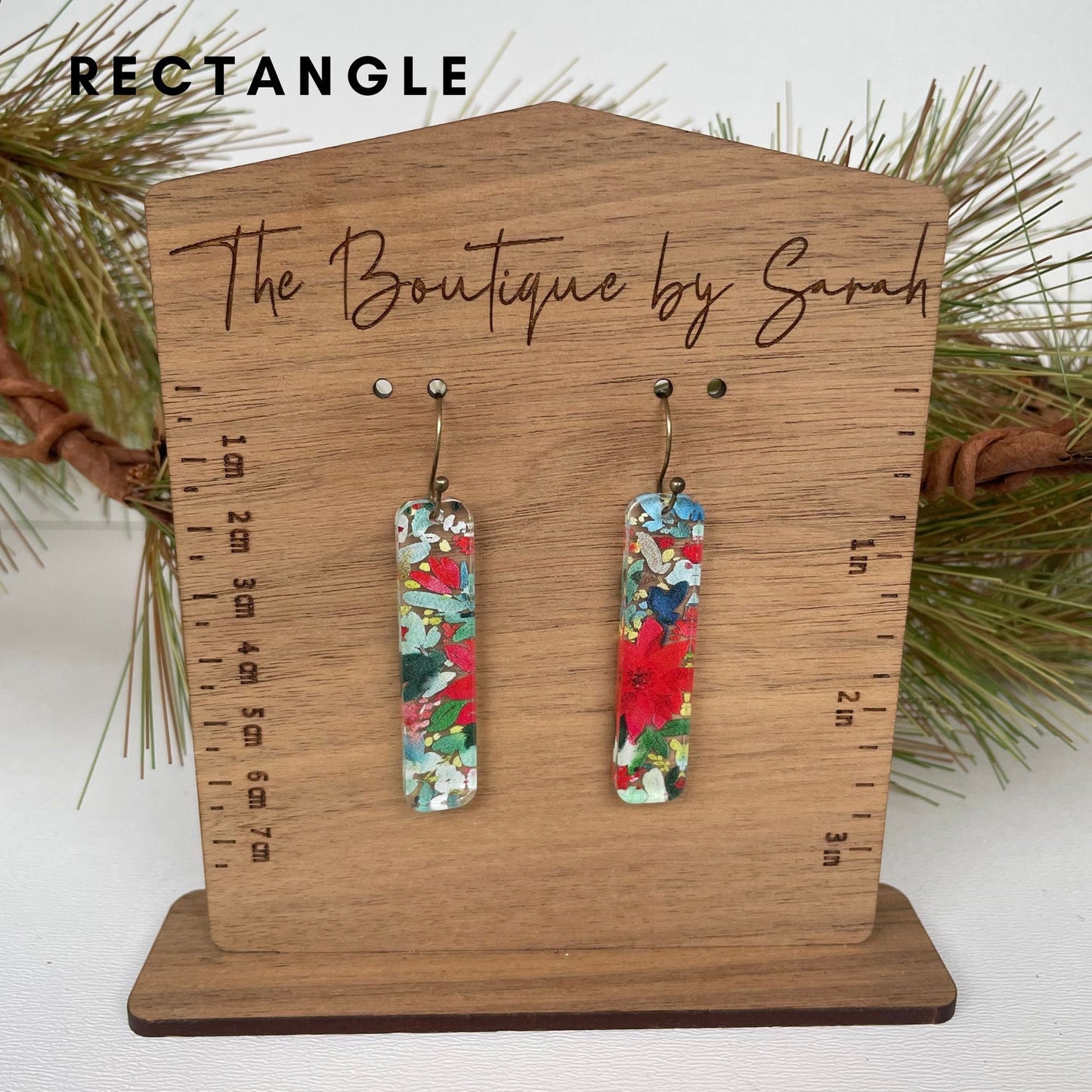 Christmas Poinsettia Earrings, Christmas Floral Earrings, Xmas Earrings, Teacher Earrings, Winter Jewelry, Gift for Her, Christmas Eve