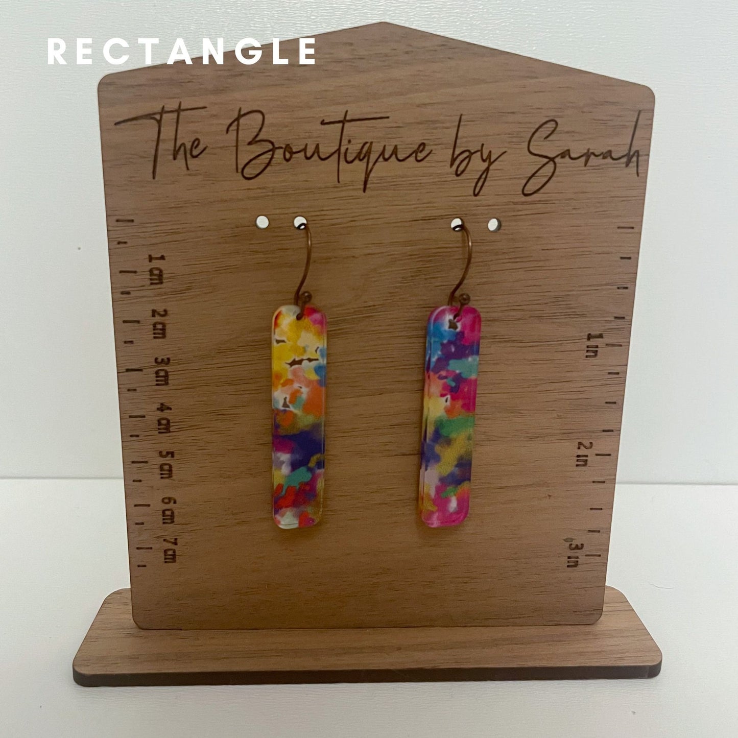 Colorful Earrings, Dangle Earrings, Sponge Painted, Rainbow Earrings, Pride Earrings, Party Jewelry, Acrylic Earrings, Kids Earrings