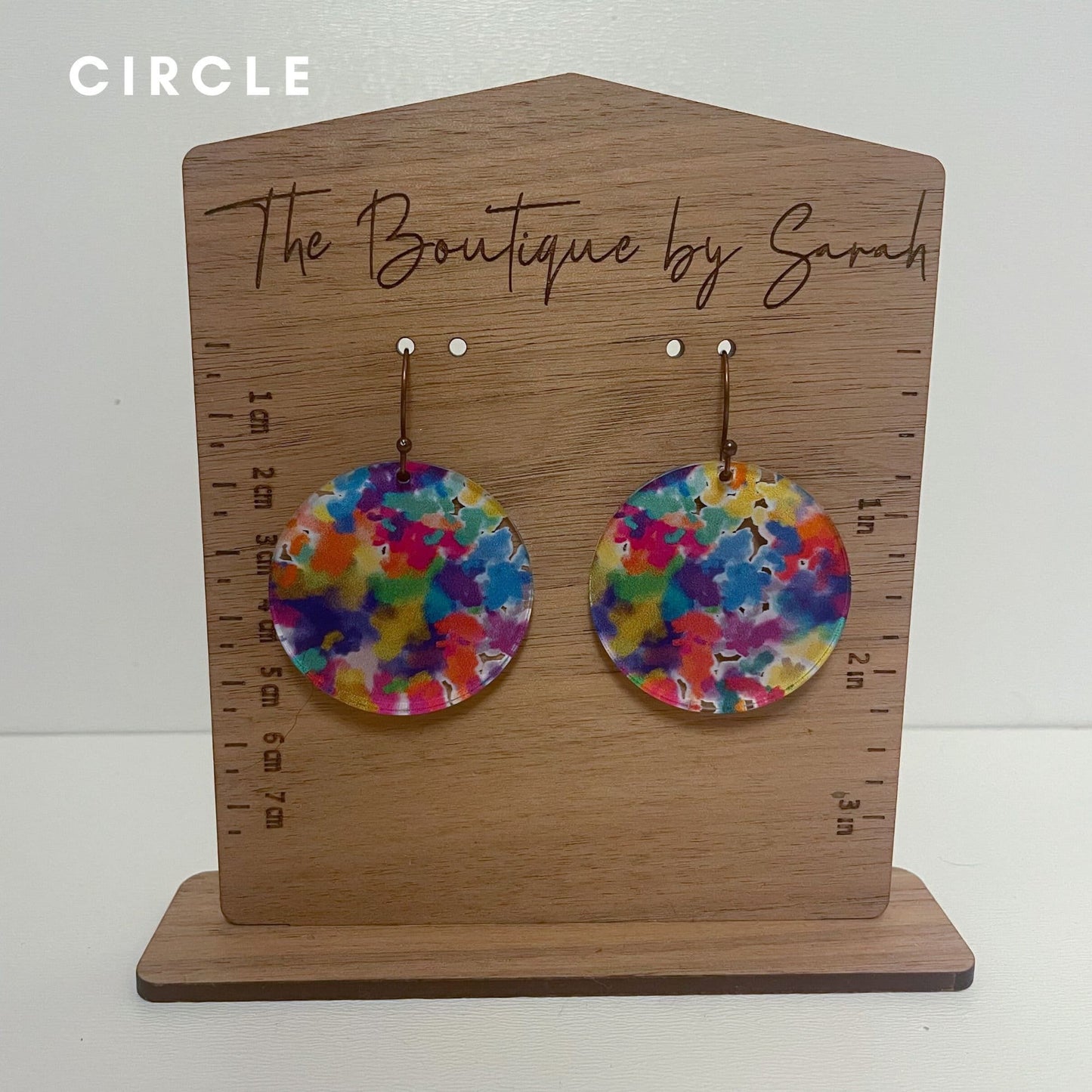 Colorful Earrings, Dangle Earrings, Sponge Painted, Rainbow Earrings, Pride Earrings, Party Jewelry, Acrylic Earrings, Kids Earrings