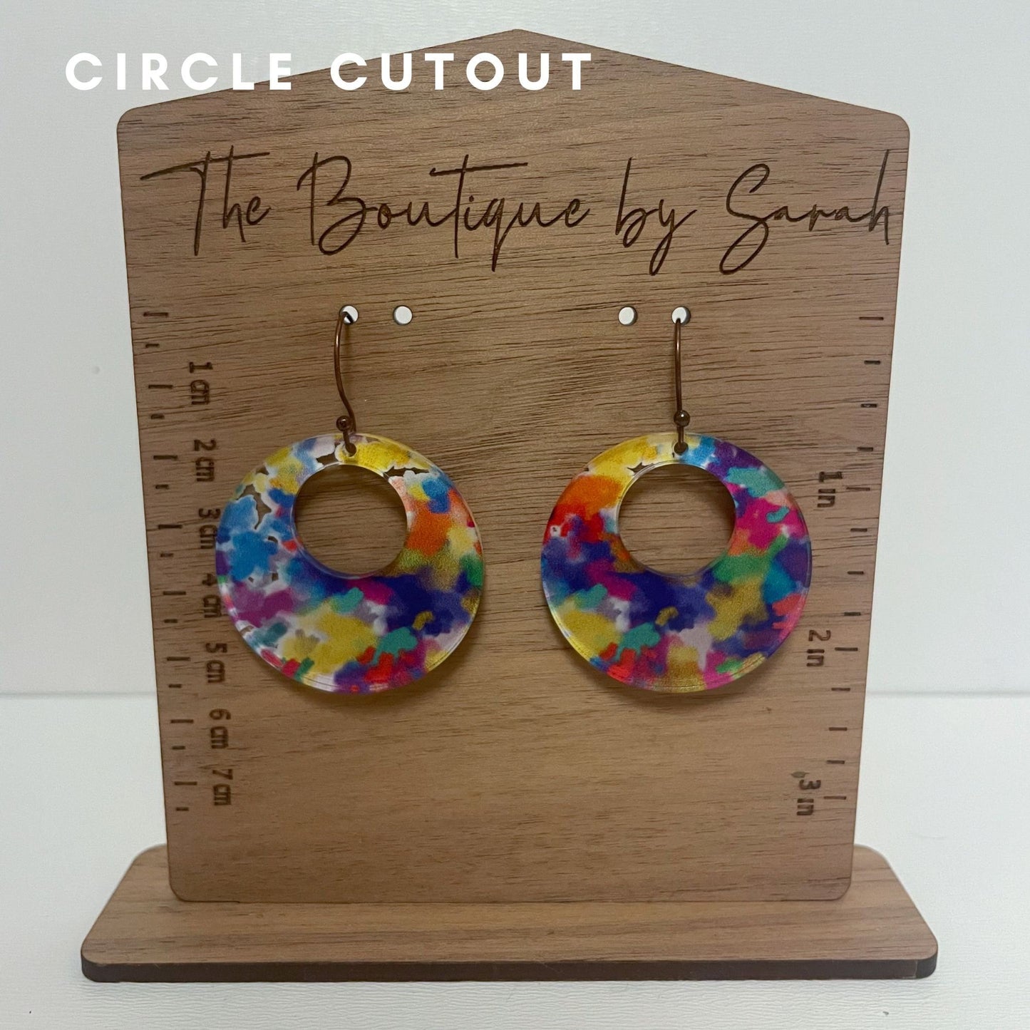 Colorful Earrings, Dangle Earrings, Sponge Painted, Rainbow Earrings, Pride Earrings, Party Jewelry, Acrylic Earrings, Kids Earrings