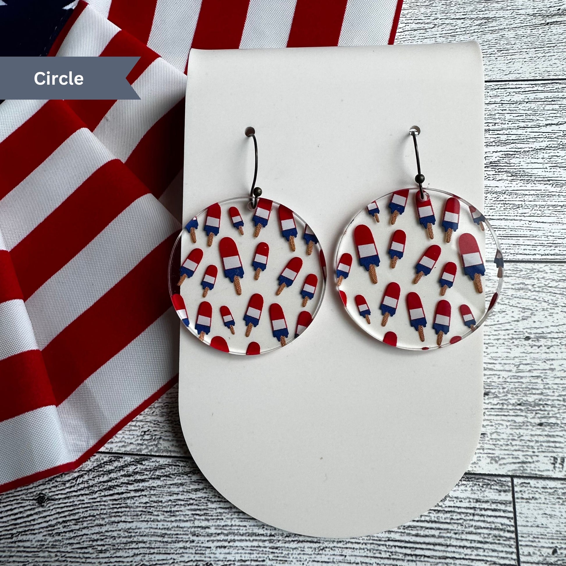 Fourth of July Earrings, Patriotic Earrings, USA Popsicle, Rocket Pop, Bomb Pop, American Flag, 4th of July, Red, White, Blue, Nostalgia