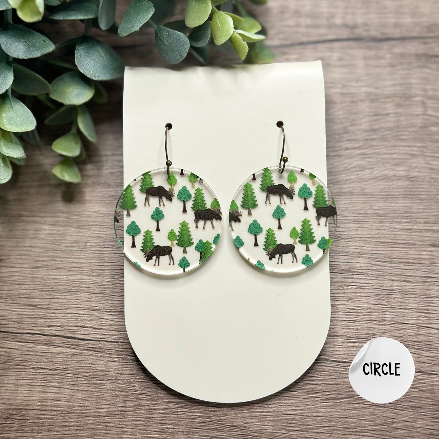 Outdoor Earrings, Moose Earrings, Forrest Earrings, Camping Earrings, Woodsy Earrings, Bigfoot, Outdoorsy, Maine, Canada, Tree Earrings