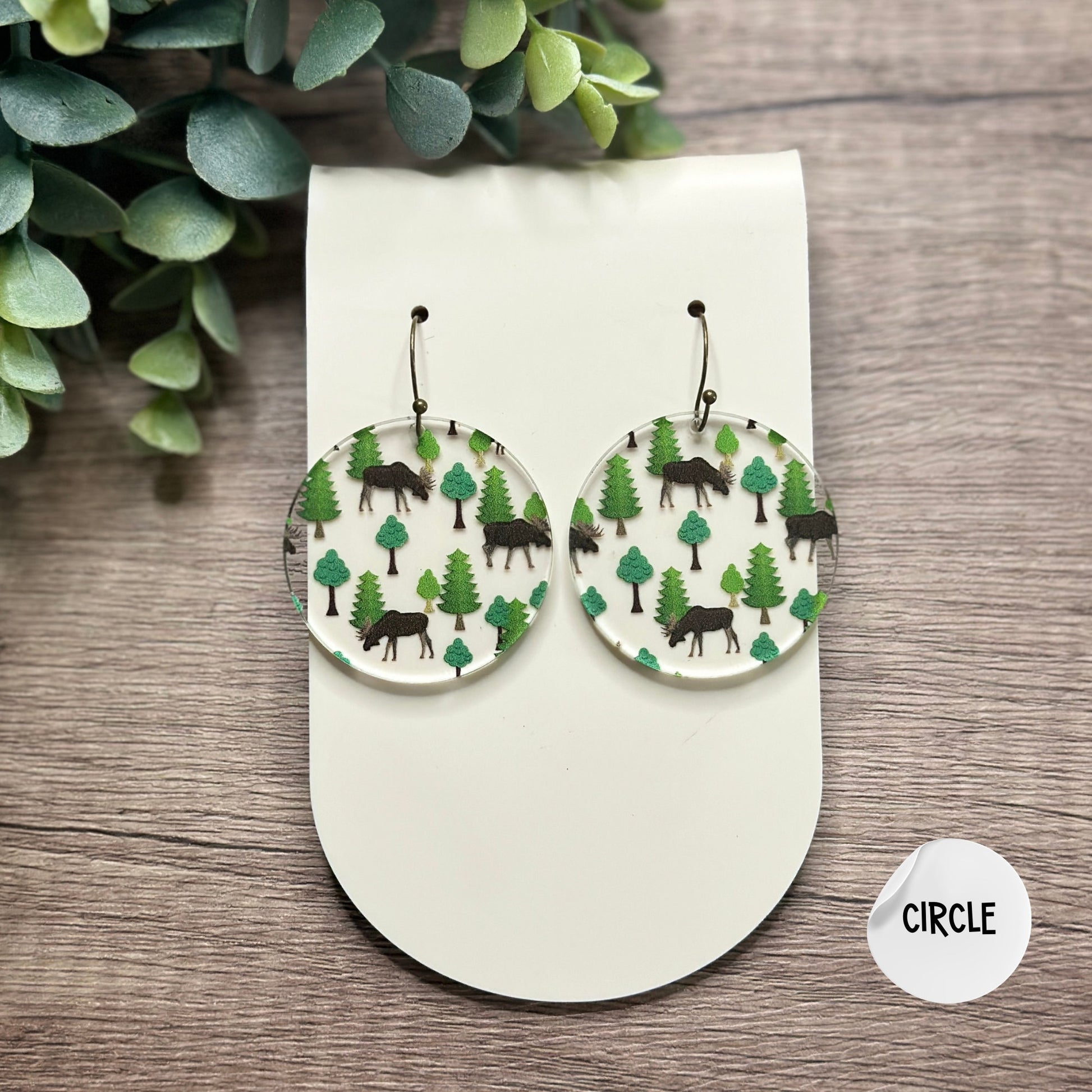 Outdoor Earrings, Moose Earrings, Forrest Earrings, Camping Earrings, Woodsy Earrings, Bigfoot, Outdoorsy, Maine, Canada, Tree Earrings