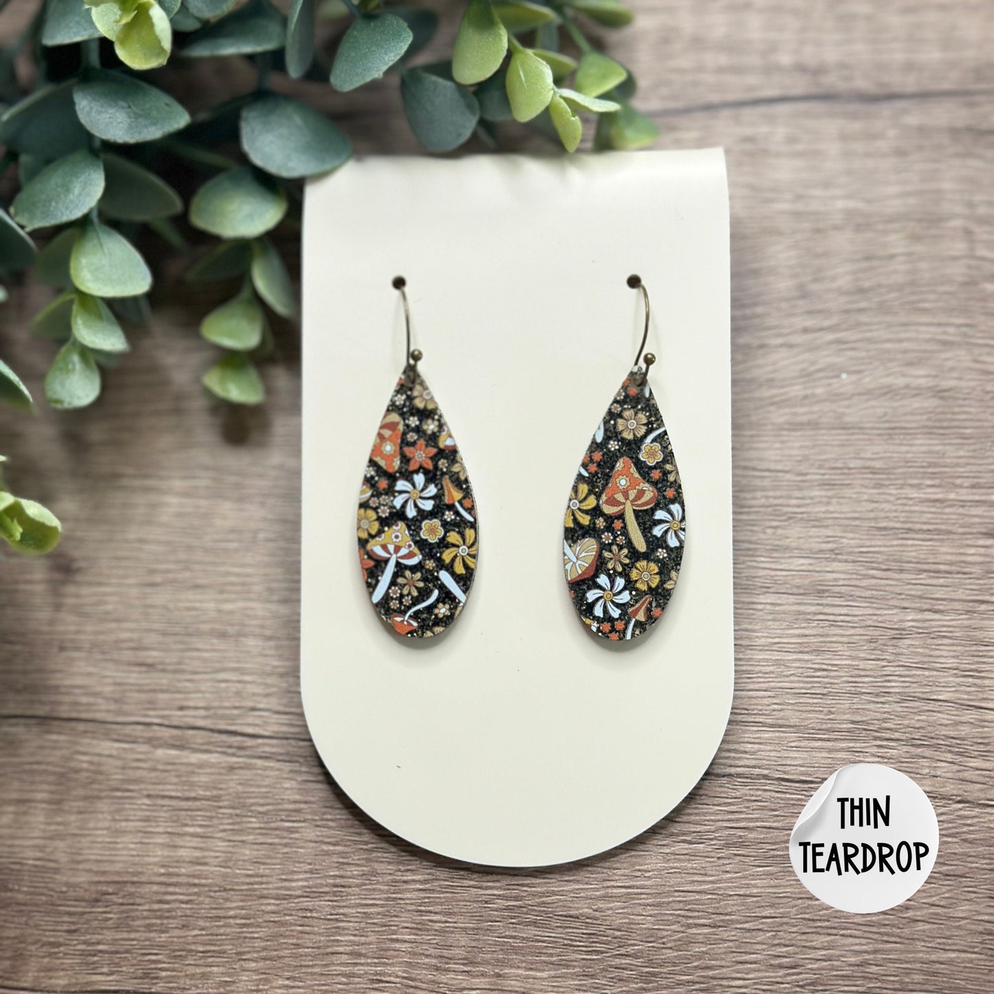 Mushroom Earrings, Cottagecore Jewelry, Funky Earrings, Glitter Earrings, Mushroom Lover, Fairy Earrings, Whimsical Earrings