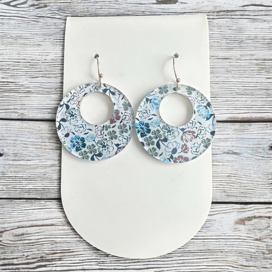 St Patricks Day Earrings, Floral Shamrock Earrings, Green Acrylic Earrings, Lightweight Dangle Earrings, Spring Earrings, Gift for Her