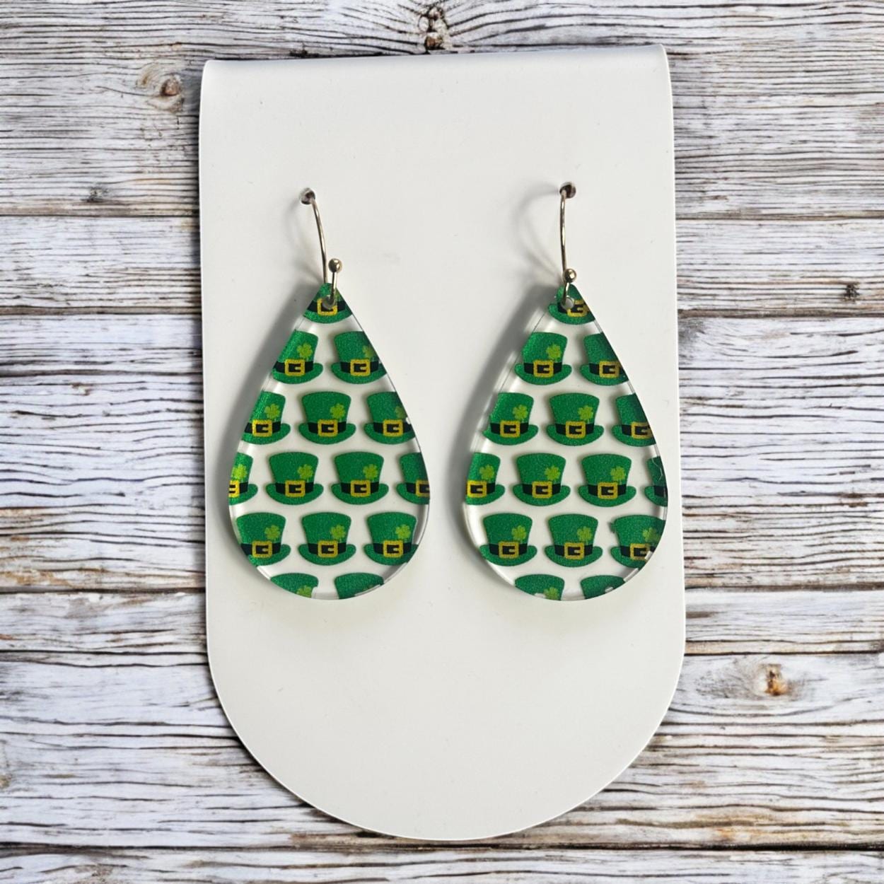 Leprechaun Earrings, St Patricks Day Earrings, St Paddys Dangle, Irish Jewelry, Leprechaun Hat Dangle, Teacher Earrings, Saint Patrick's Day