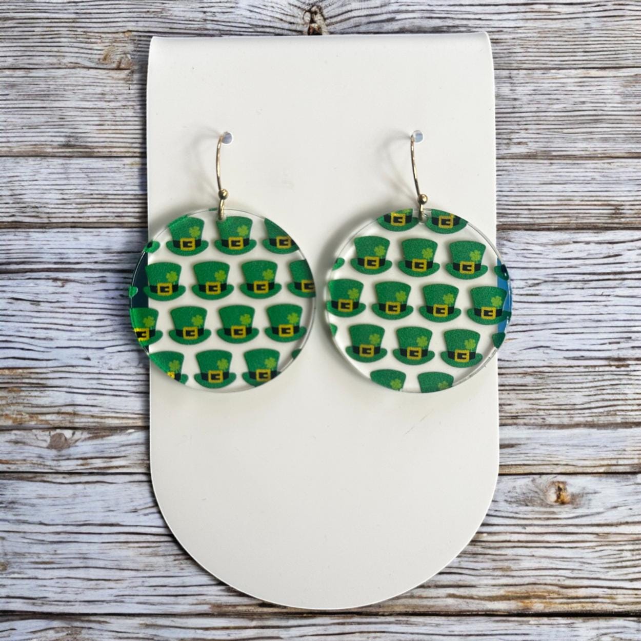 Leprechaun Earrings, St Patricks Day Earrings, St Paddys Dangle, Irish Jewelry, Leprechaun Hat Dangle, Teacher Earrings, Saint Patrick's Day