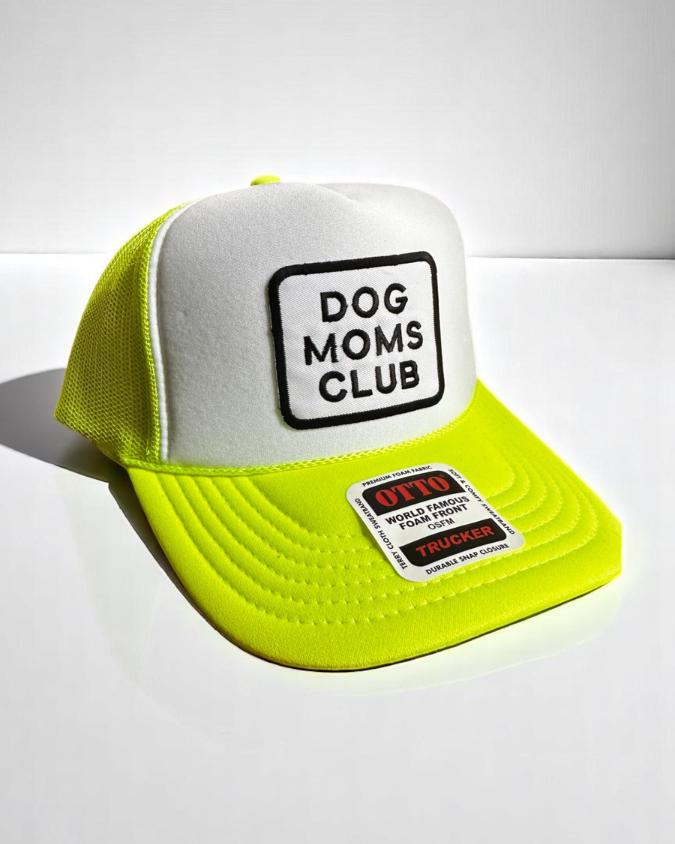 Dog Moms Club Trucker Hat, Foam Snapback, Embroidered Patch Cap for Dog Lovers, Cute Pet Mom Gift, Otto Mesh Hat, Dog Owner