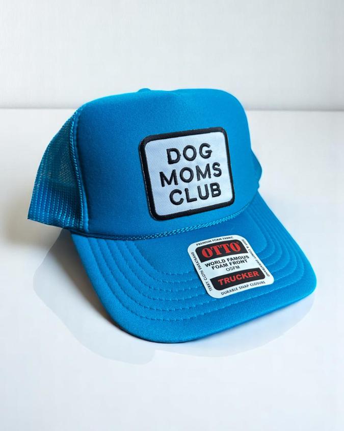Dog Moms Club Trucker Hat, Foam Snapback, Embroidered Patch Cap for Dog Lovers, Cute Pet Mom Gift, Otto Mesh Hat, Dog Owner