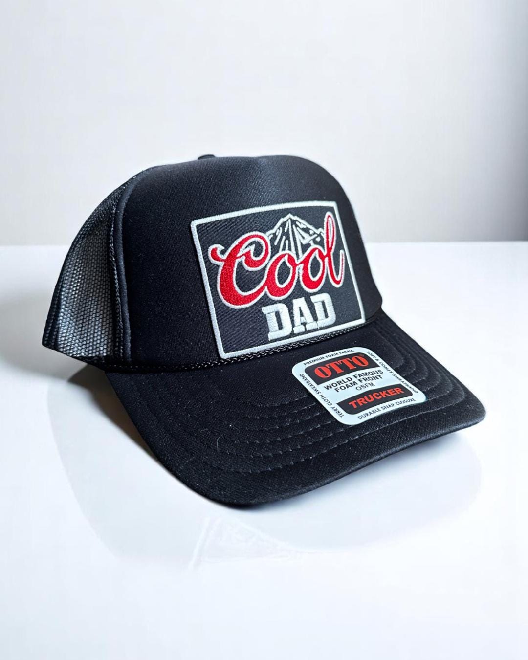 Cool Dad Trucker Hat, Funny Foam Snapback Hat for Men, Embroidered Patch Dad Hat, Retro Beer Logo Cap, Cool Dad Gift, Otto Mesh Hat
