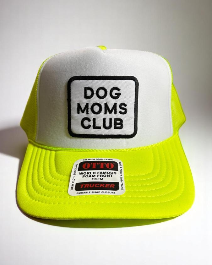 Dog Moms Club Trucker Hat, Foam Snapback, Embroidered Patch Cap for Dog Lovers, Cute Pet Mom Gift, Otto Mesh Hat, Dog Owner