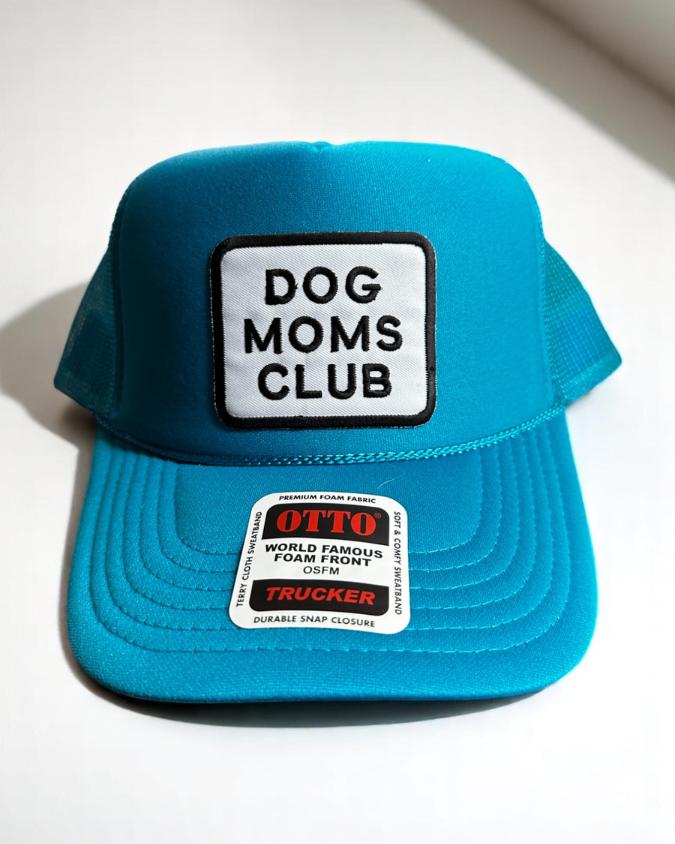 Dog Moms Club Trucker Hat, Foam Snapback, Embroidered Patch Cap for Dog Lovers, Cute Pet Mom Gift, Otto Mesh Hat, Dog Owner