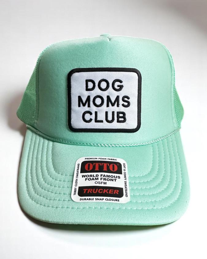 Dog Moms Club Trucker Hat, Foam Snapback, Embroidered Patch Cap for Dog Lovers, Cute Pet Mom Gift, Otto Mesh Hat, Dog Owner