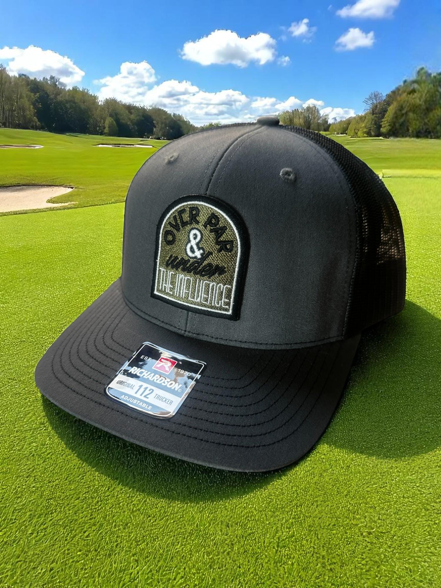 Funny Golf Hat, Black Richardson Trucker Hat, Golf Drinking Hat, Golf Buddy Gift, Mesh Back Golf Cap, Golf Day Trucker Hat