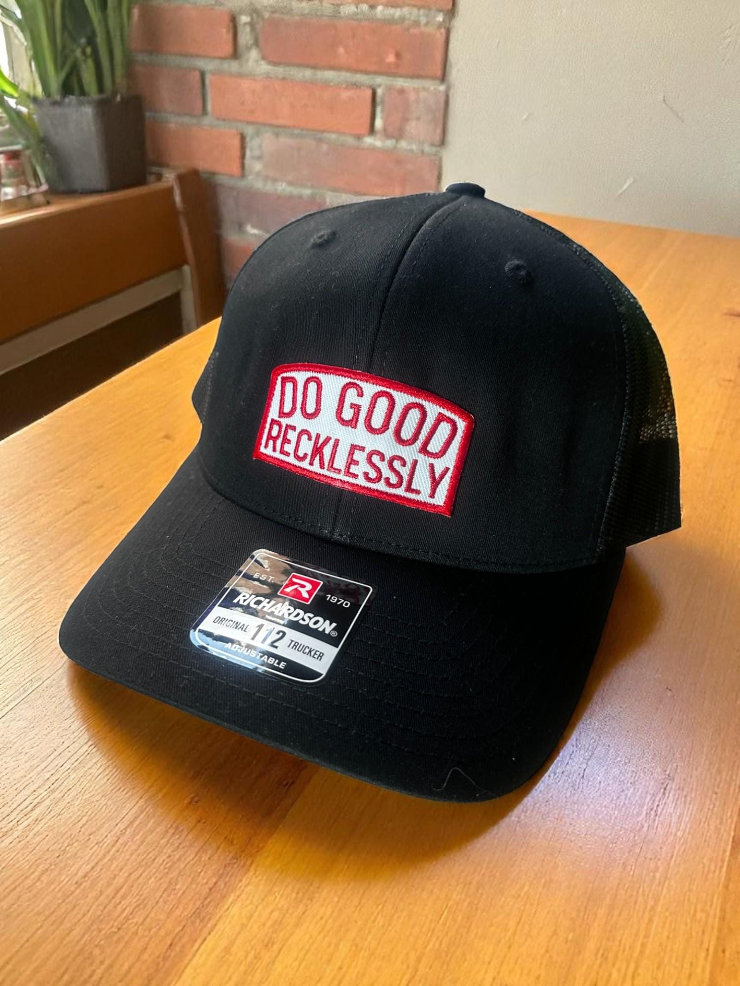 Do Good Recklessly Hat, Positive Message Hat, Black Richardson Trucker, Uplifting Quote Cap, Kindness Trucker Hat, Motivational Hat