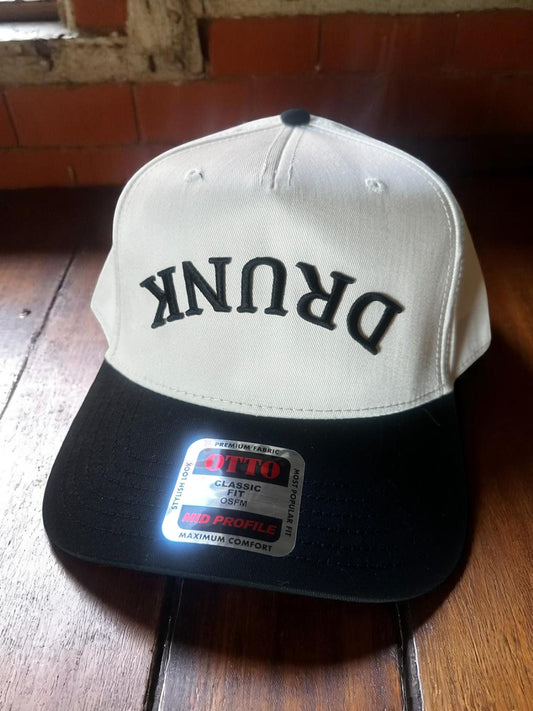 Drunk Hat, Upside Down Hat, Funny Otto Cap, Embroidered Party Hat, Black Bill Snapback, Gag Gift Hat, Drinking Humor Trucker Hat
