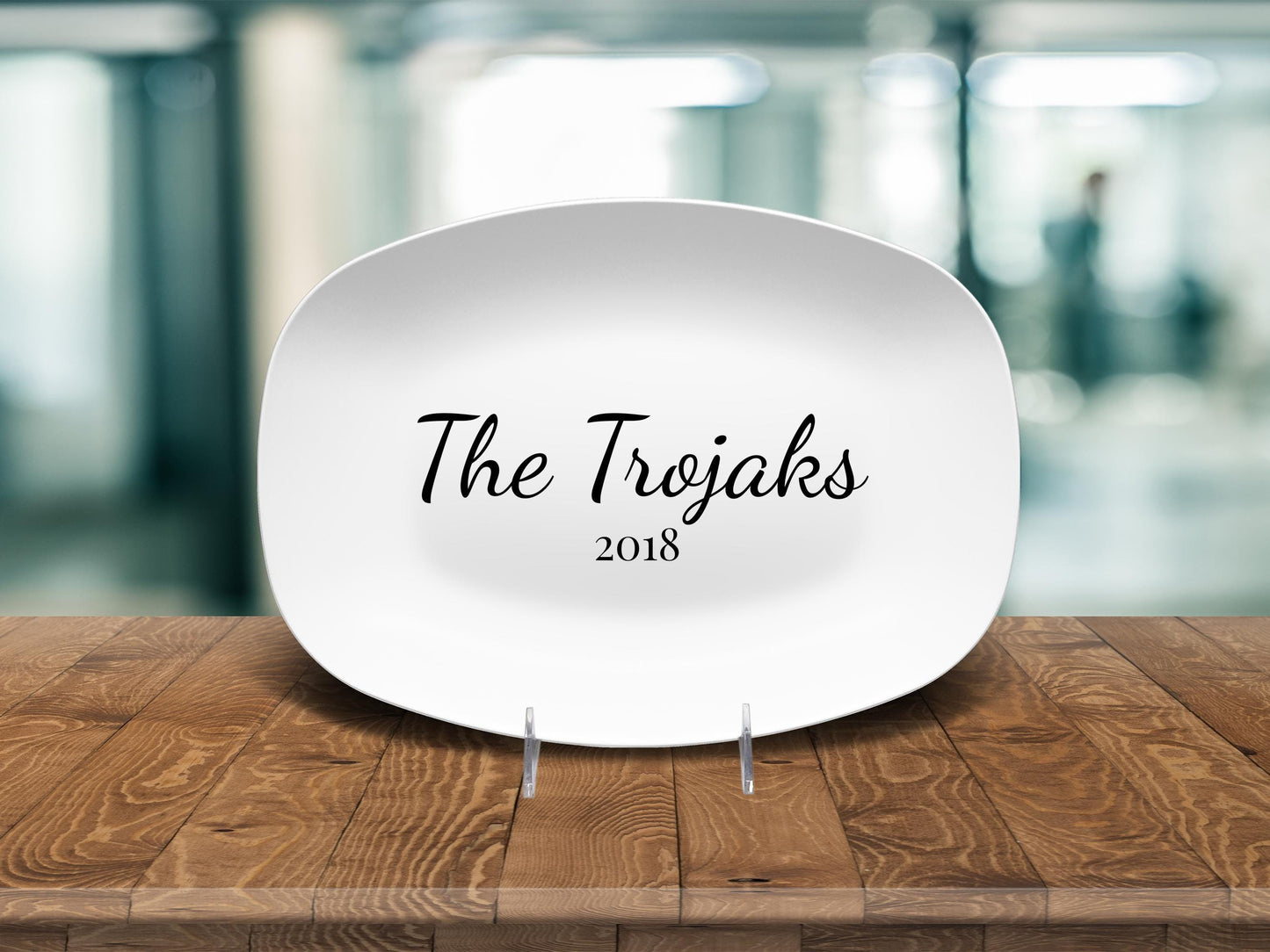 Personalized Family Name Serving Platter, Custom Last Name Plate with Established Year, Wedding & Anniversary Gift Keepsake