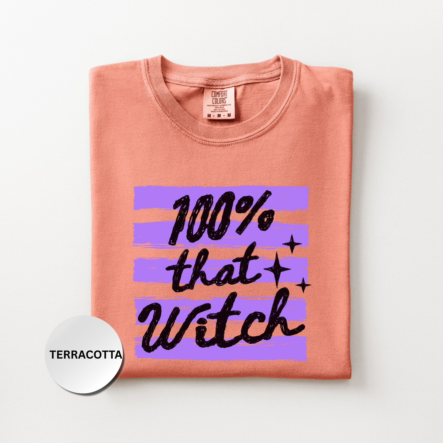 Witch Shirt, Retro Halloween Comfort Colors Shirt, 100% That Witch Graphic Tee, Cute Spooky Season Shirt, Fall Halloween Gift