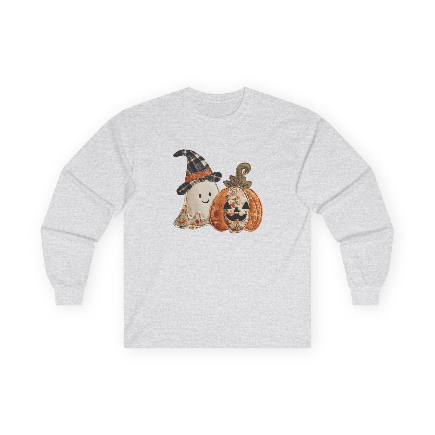 Faux Pumpkin & Ghost Long Sleeve Tee