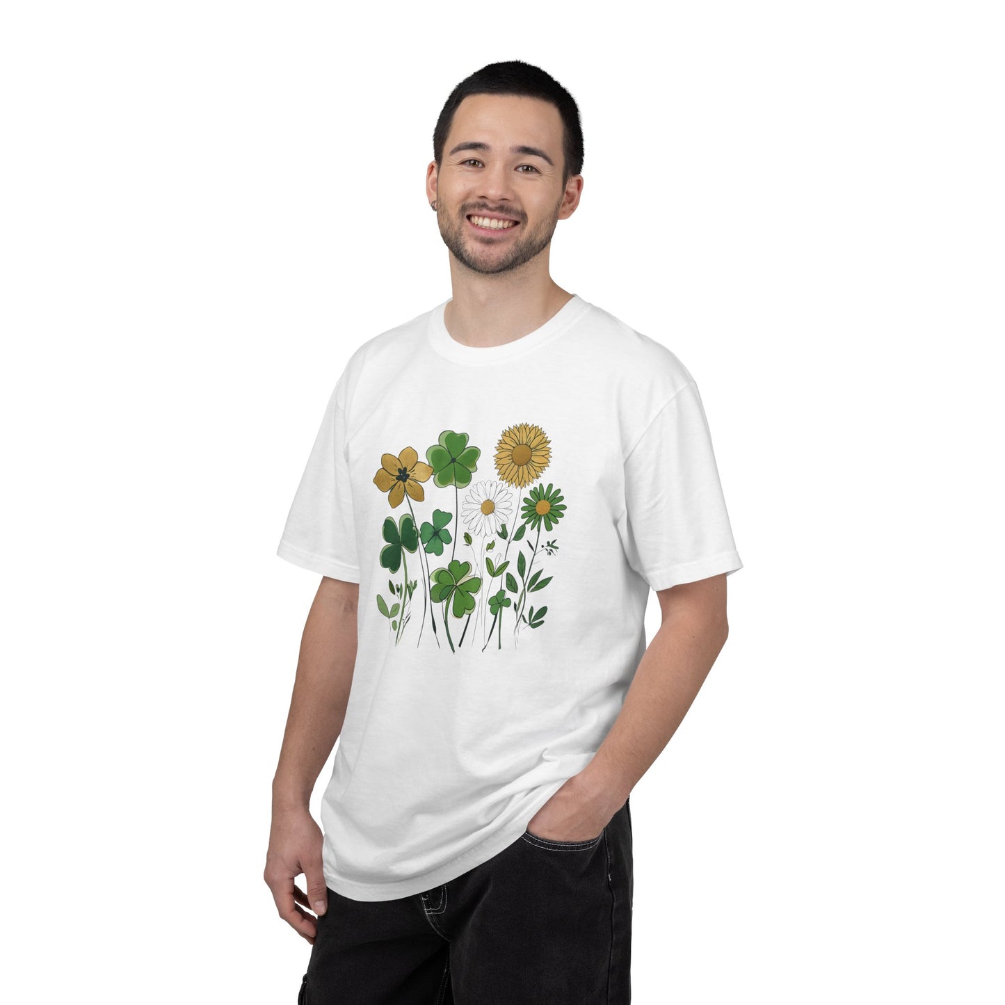 St Patrick's Day Shamrock Wildflower T-Shirt