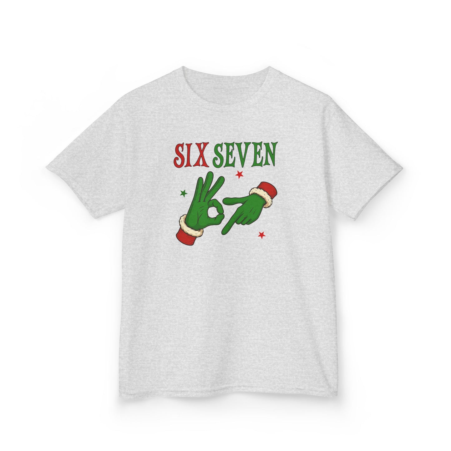 Kids Christmas Tee — “Six Seven” Elf Hand Sign Holiday Shirt