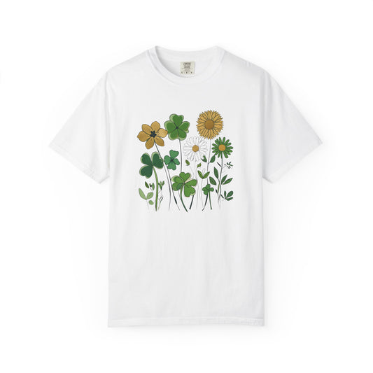 St Patrick's Day Shamrock Wildflower T-Shirt