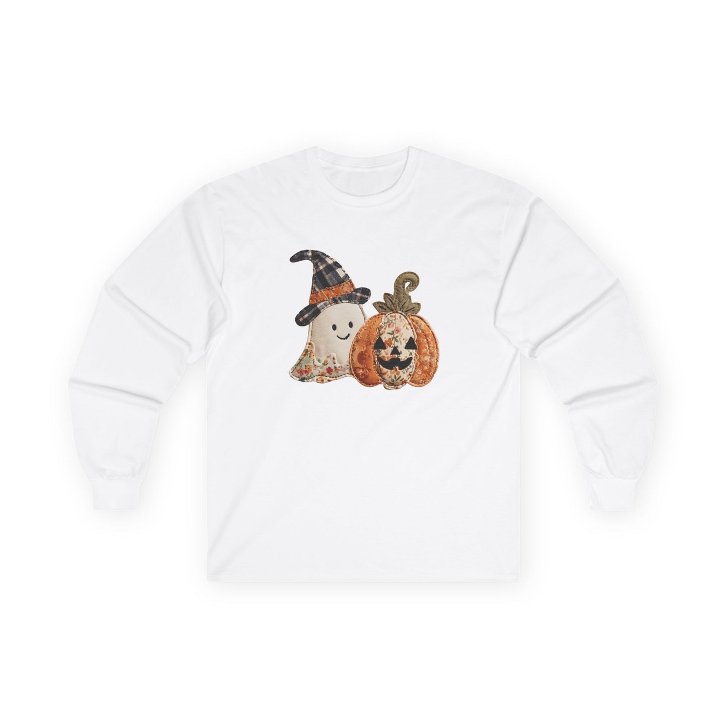 Faux Pumpkin & Ghost Long Sleeve Tee