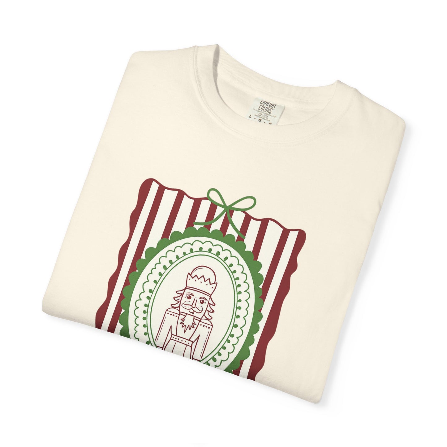 Nutcracker Christmas T-Shirt, Comfort Colors Unisex Tee, Christmas Top, Holiday Shirt, Stripes (Show Special)