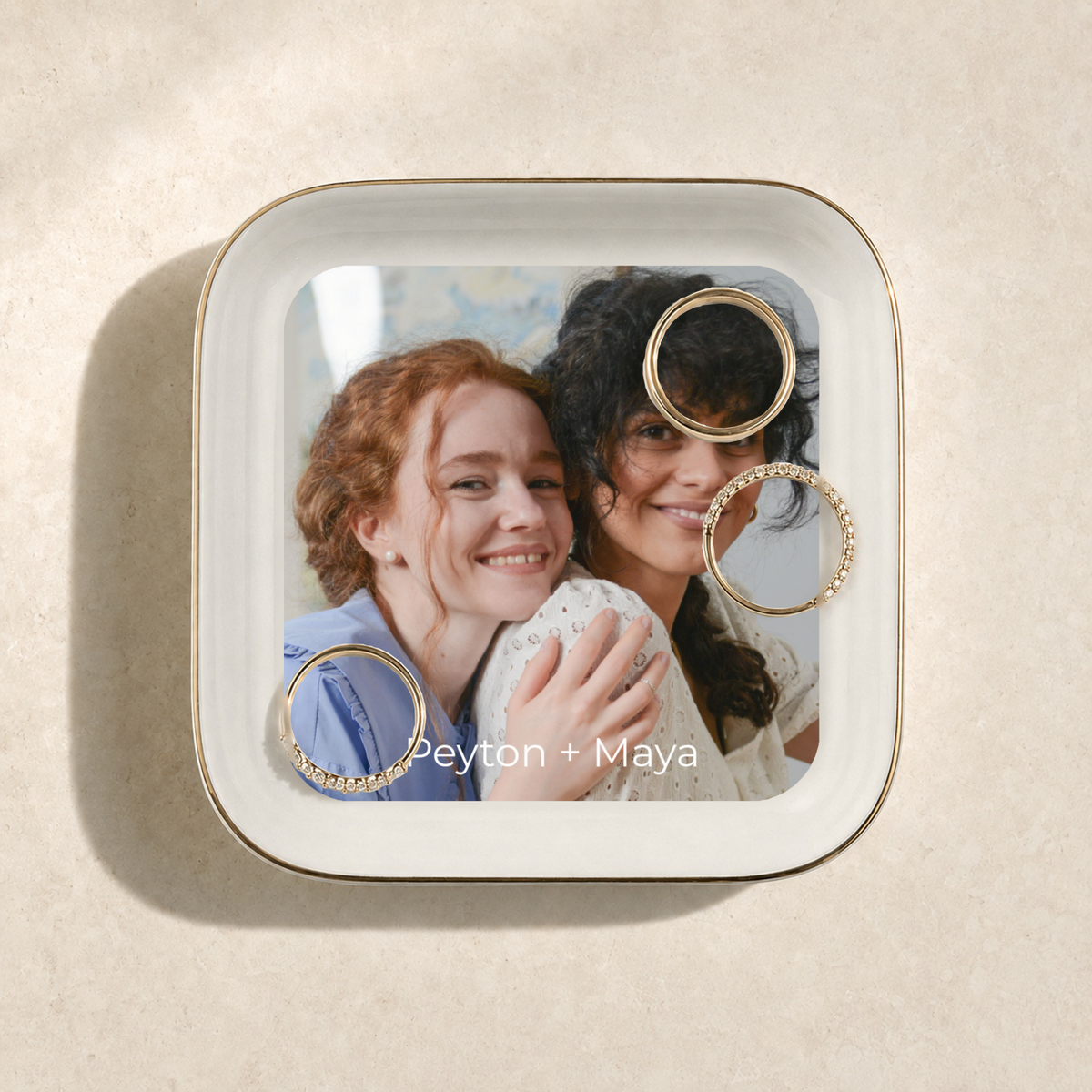 Best Friend Photo Dish with Two Names