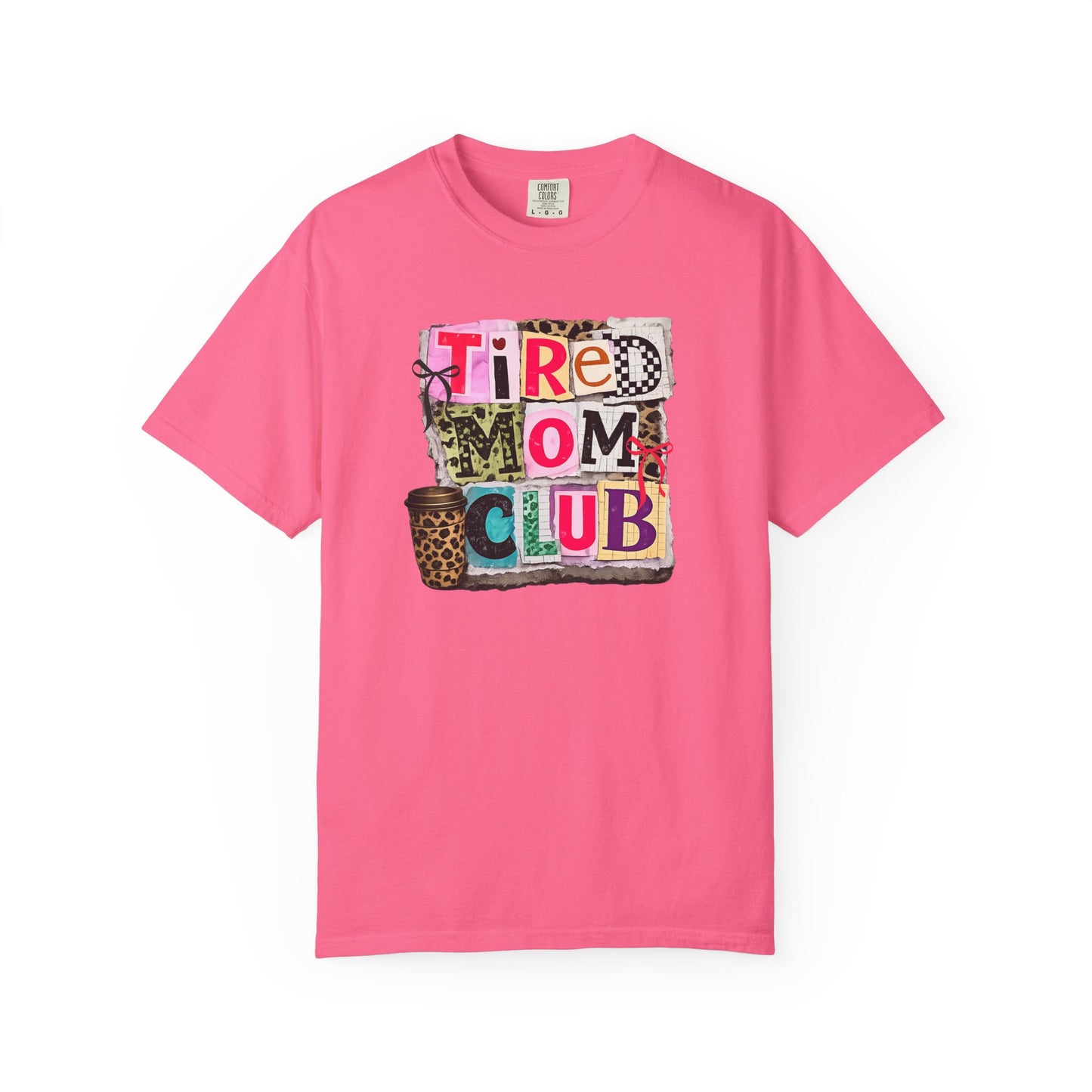 Cool Mom Club Shirt, Trendy Mom Graphic Tee, Leopard Coffee Mom Shirt, Coquette Bow Mama Tee, Aesthetic Collage Mom Gift, Comfort Colors 1717