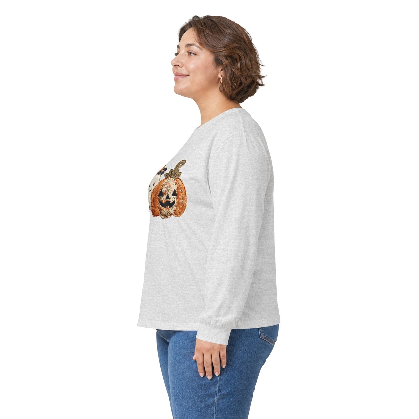 Faux Pumpkin & Ghost Long Sleeve Tee