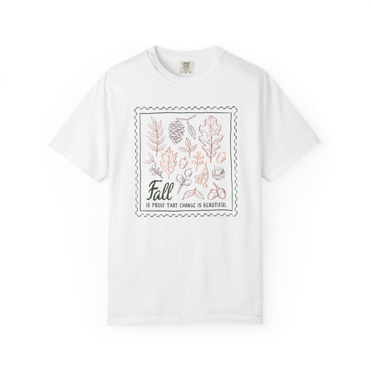 Fall is Proof, Aesthetic Comfort Colors Shirt, Autumn Outfit for Women, Cozy Minimalist Fall Leaves Tee, Gift for Her, Teacher Fall Shirt