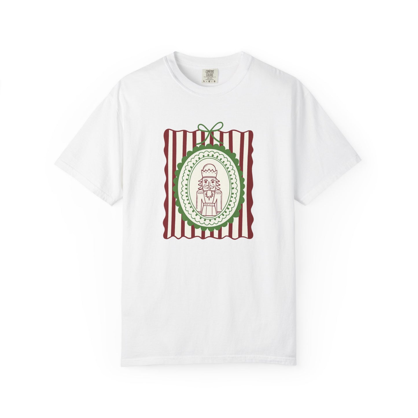 Nutcracker Christmas T-Shirt, Comfort Colors Unisex Tee, Christmas Top, Holiday Shirt, Stripes (Show Special)