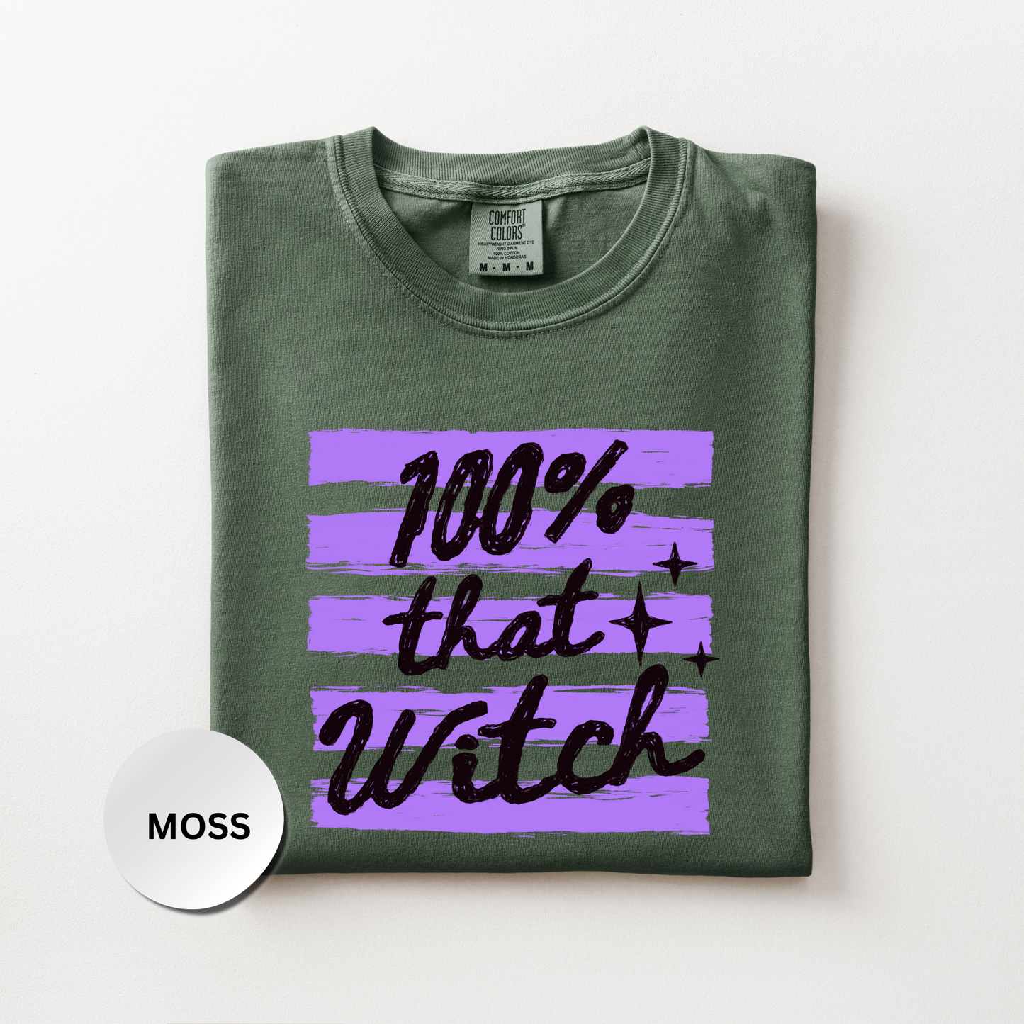 Witch Shirt, Retro Halloween Comfort Colors Shirt, 100% That Witch Graphic Tee, Cute Spooky Season Shirt, Fall Halloween Gift