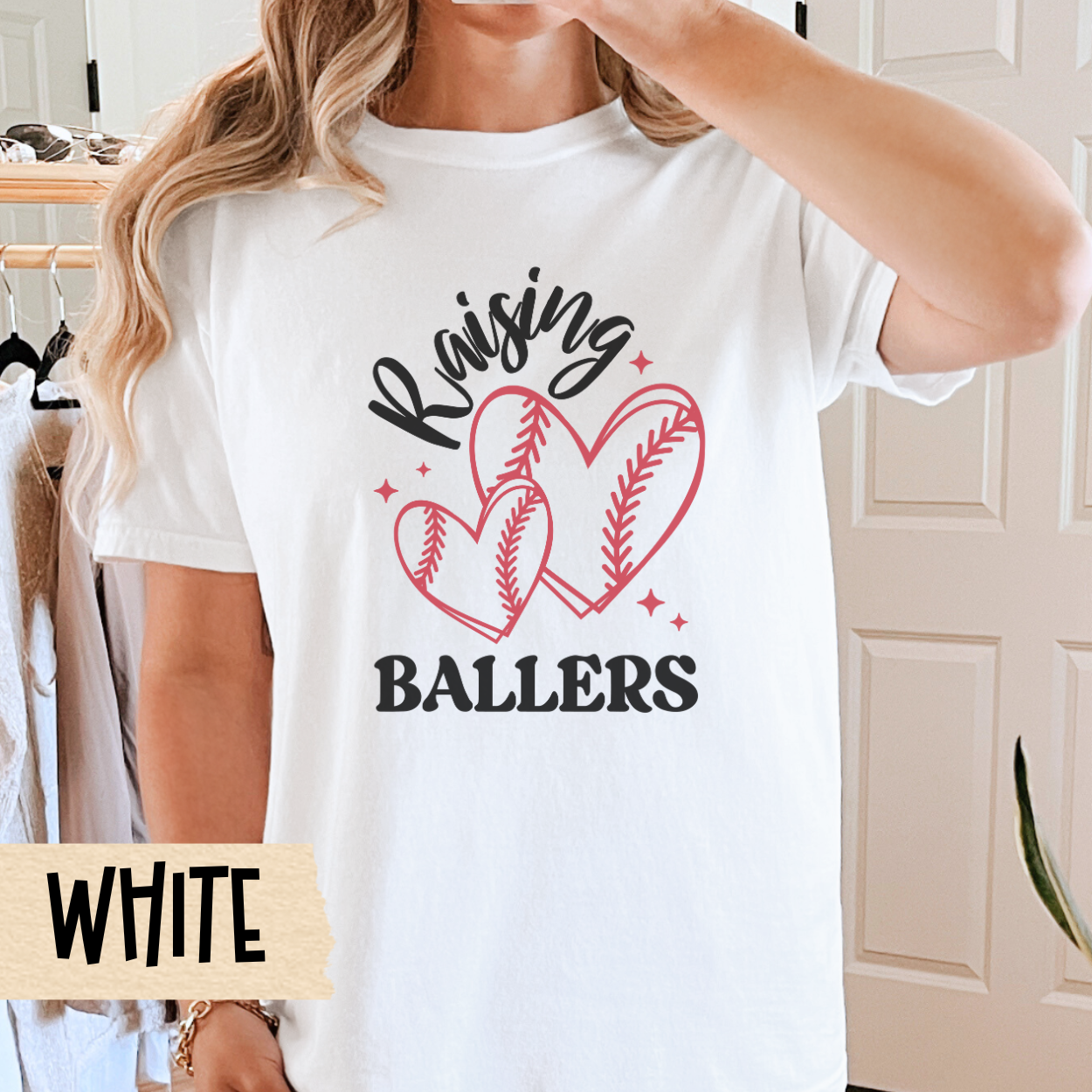 Raising Ballers Shirt, Baseball Mom Tee, Comfort Colors, Gift for Sports Moms, Soft Casual Tee, Perfect for Mother's Day, Everyday Comfort