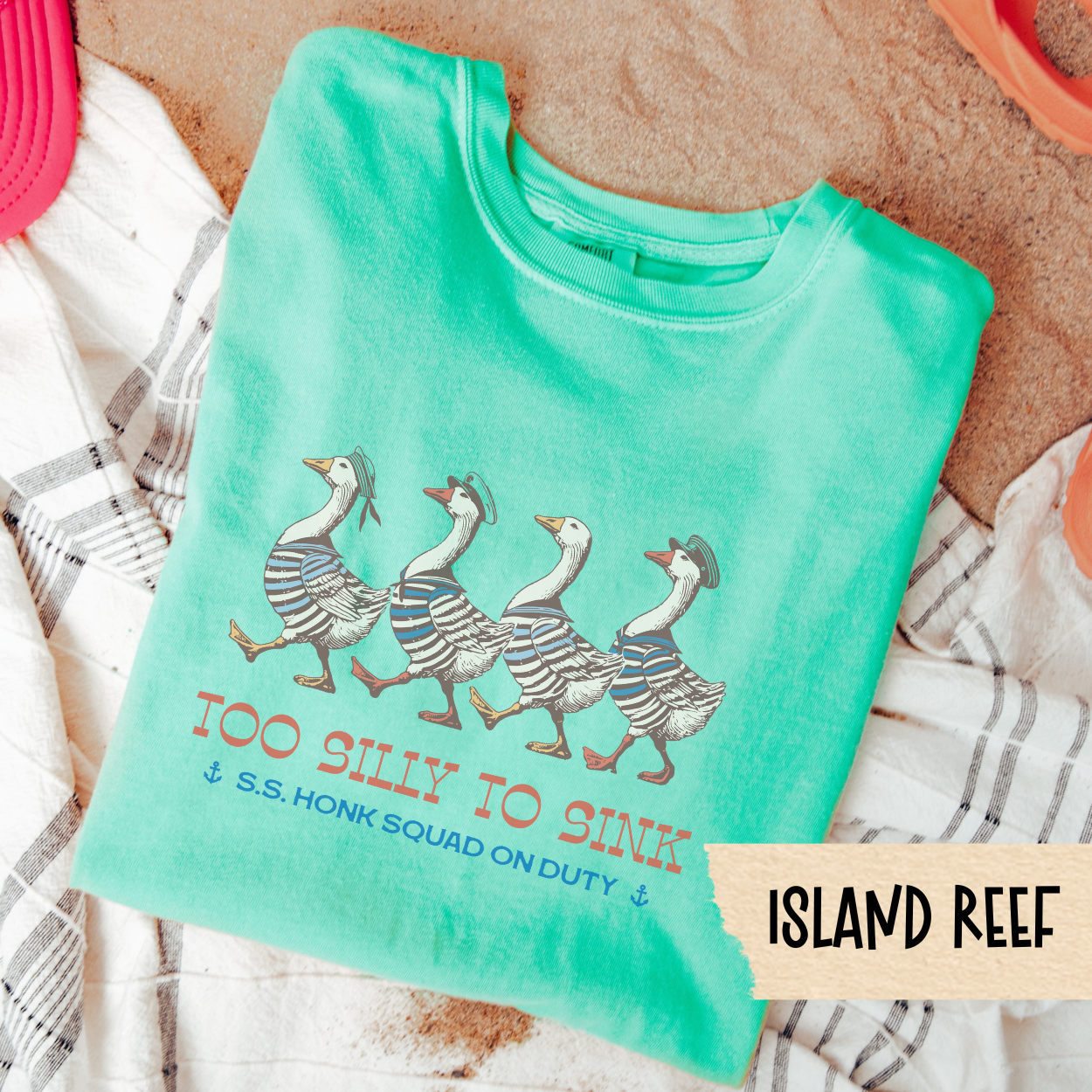 Too Silly to Sink Shirt, Funny Nautical Goose Tee, S.S. Honk Squad T-Shirt, Silly Goose Summer Shirt, Silly Animal Beach Graphic Tee