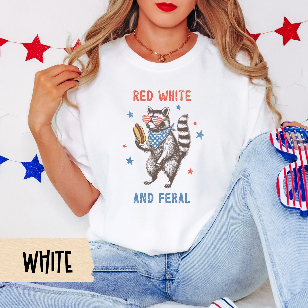 Fourth of July shirt, funny patriotic tee, red white and feral shirt, Comfort Colors shirt, raccoon graphic tee, USA 4th of July unisex