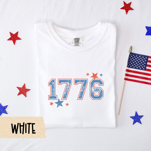 Fourth of July shirt, 1776 shirt, patriotic Comfort Colors tee, vintage USA shirt, American independence shirt, unisex July 4th top, USA tee