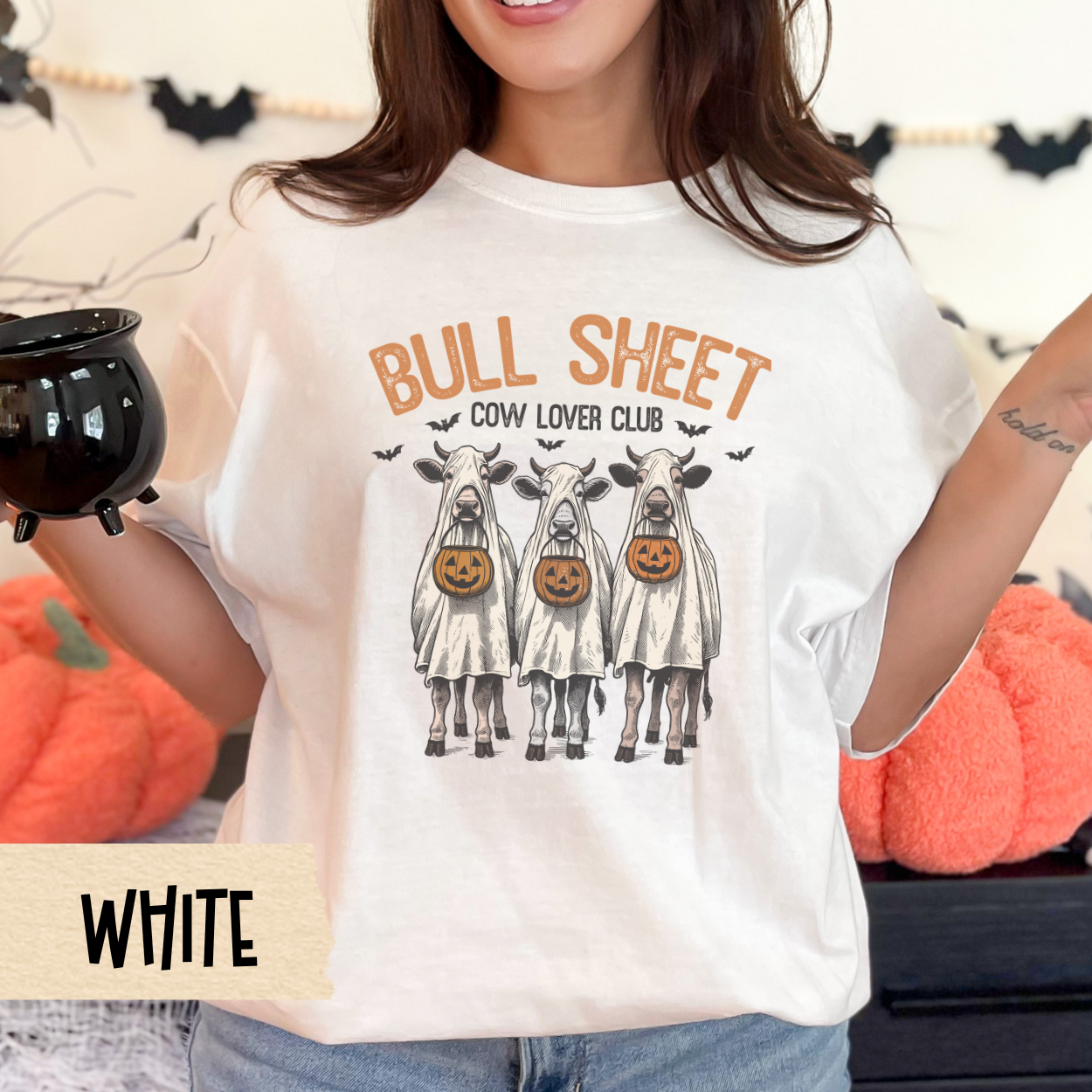 Cow Lover Halloween Shirt, Funny Cow Ghost Tee, Farm Animal Pun Shirt, Comfort Colors Cow Lover Shirt, Fall Spooky Graphic T-Shirt