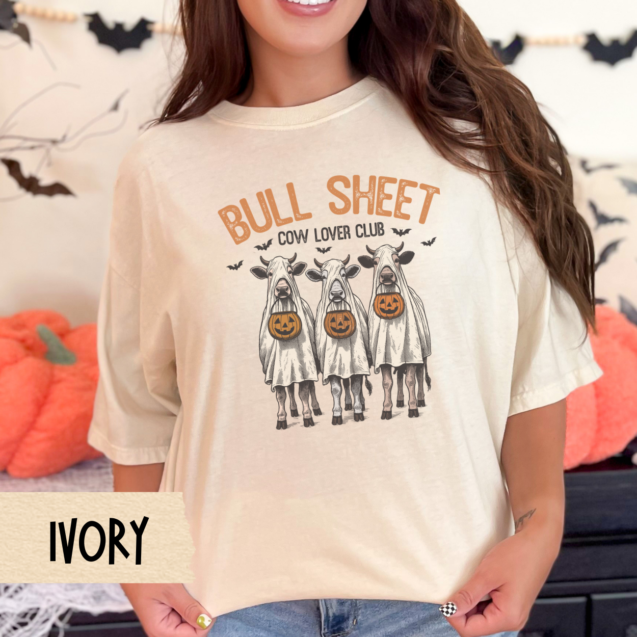Cow Lover Halloween Shirt, Funny Cow Ghost Tee, Farm Animal Pun Shirt, Comfort Colors Cow Lover Shirt, Fall Spooky Graphic T-Shirt