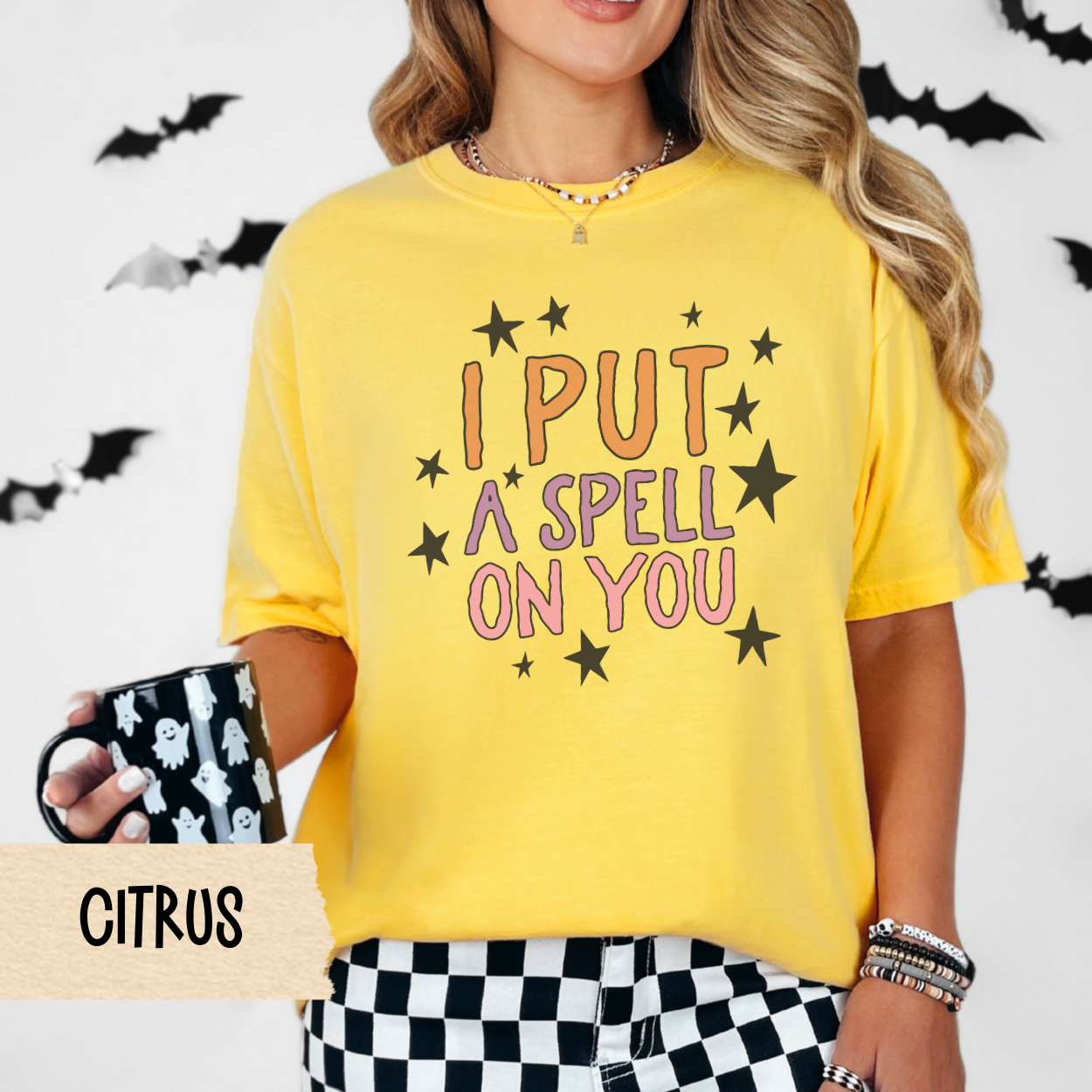 I Put a Spell On You Shirt, Cute Halloween Graphic Tee for Women, Retro Spooky Season Shirt, Witchy Fall Aesthetic T-Shirt, Funny Gift