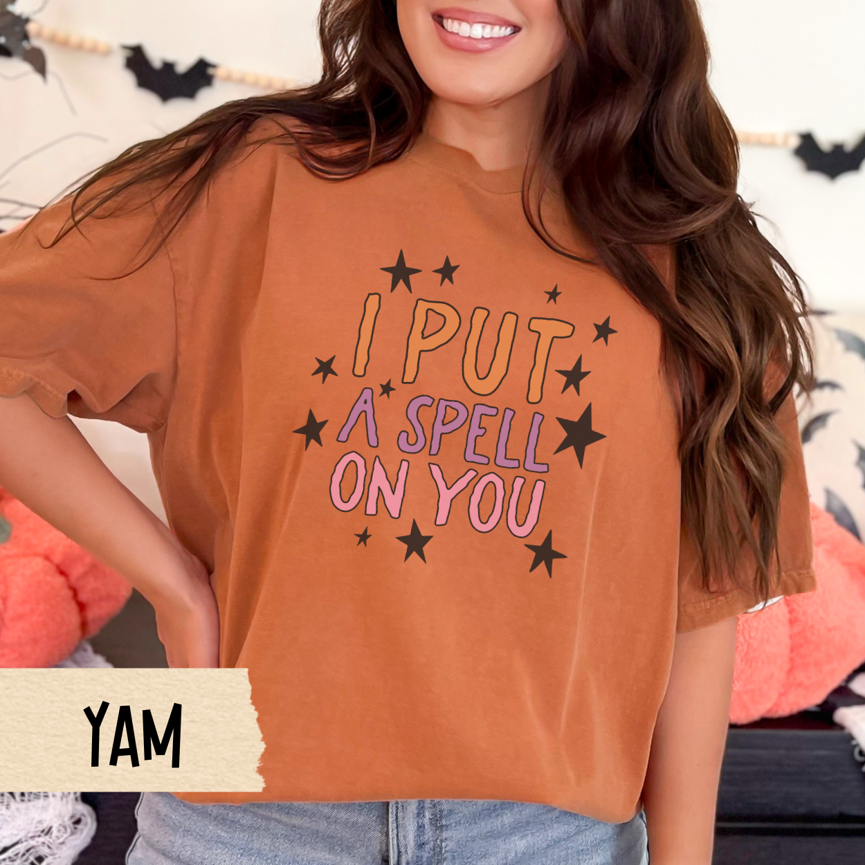 I Put a Spell On You Shirt, Cute Halloween Graphic Tee for Women, Retro Spooky Season Shirt, Witchy Fall Aesthetic T-Shirt, Funny Gift
