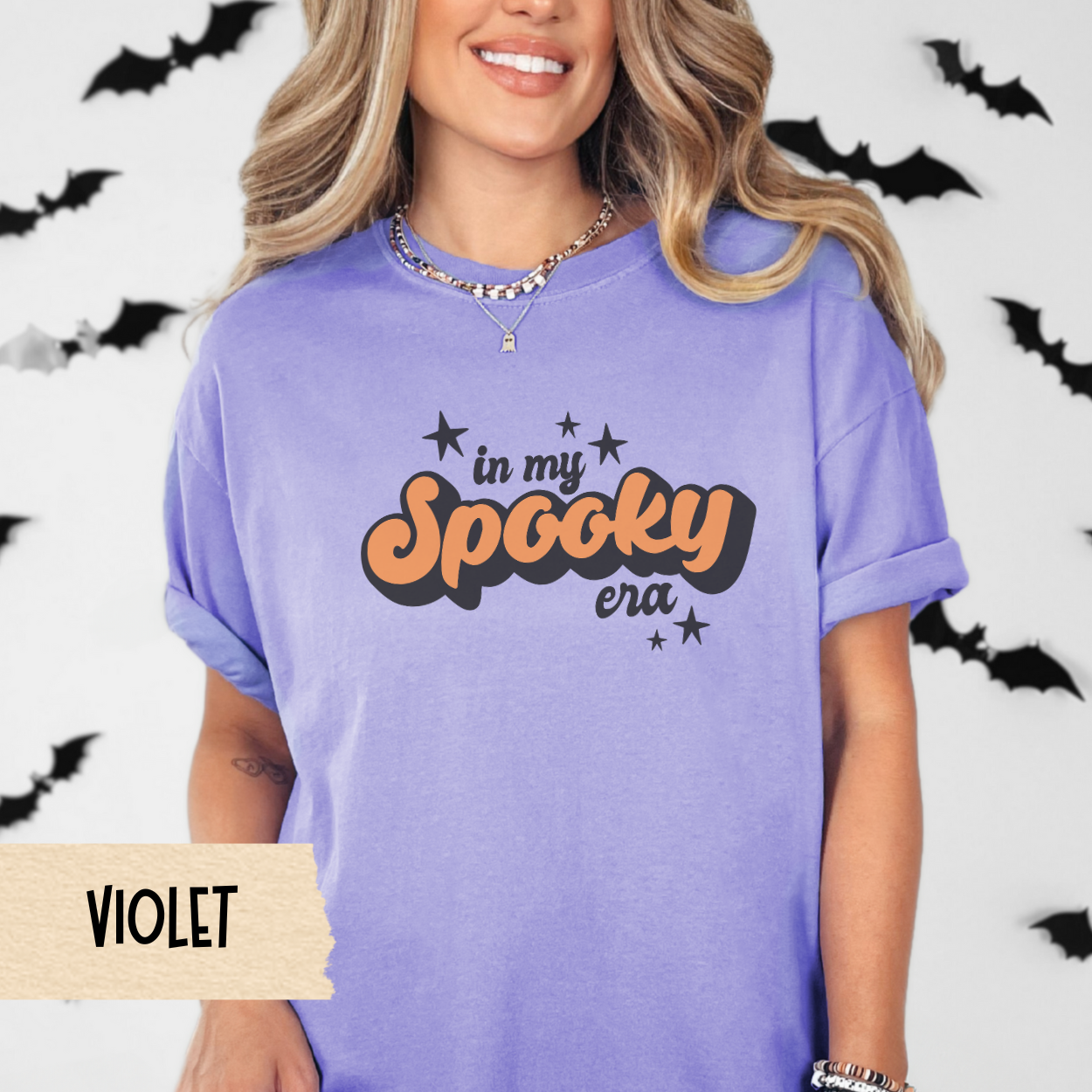 In My Spooky Era Shirt, Cute Halloween Graphic Tee for Women, Retro Fall Aesthetic T-Shirt, Funny October Outfit, Ghost Season Vibes