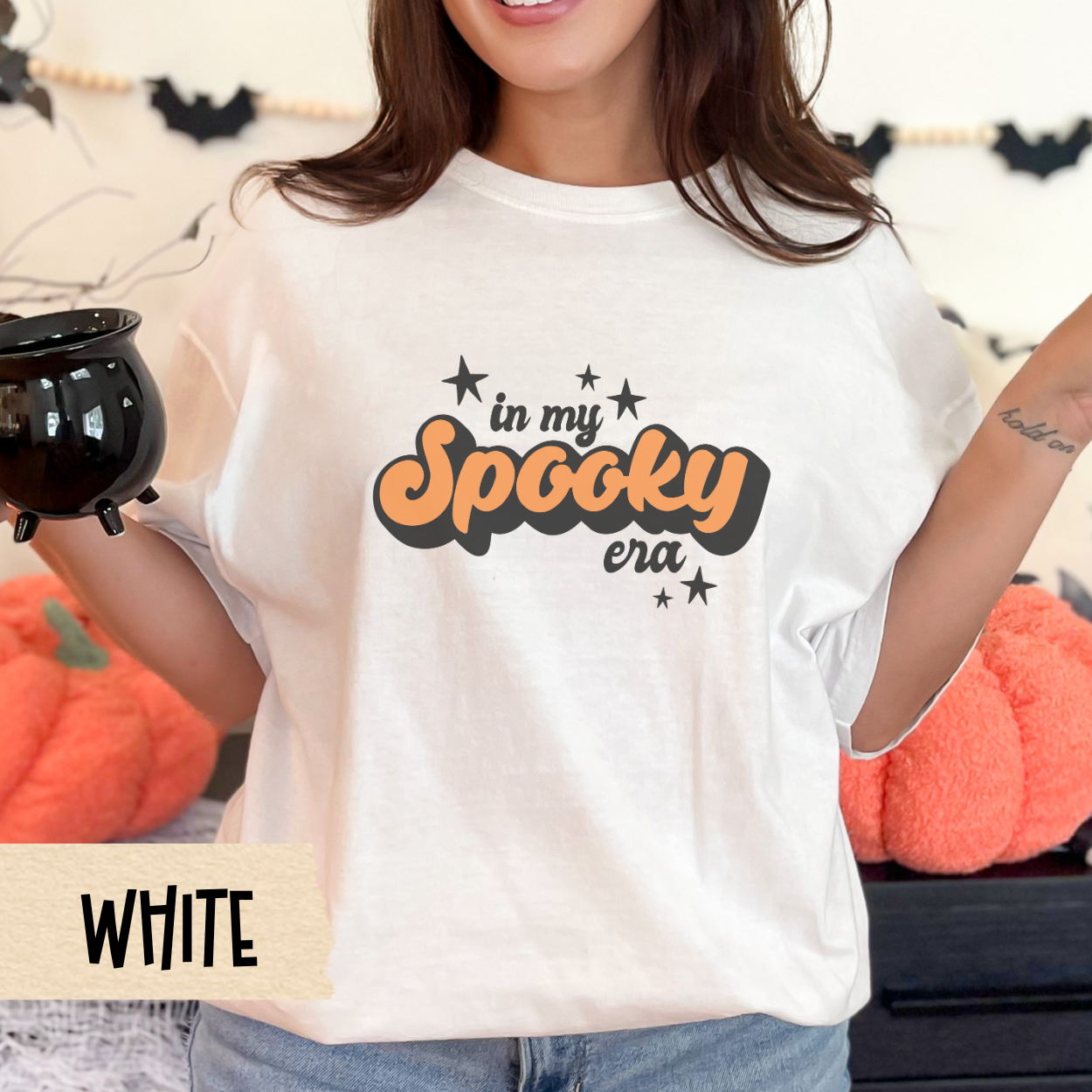 In My Spooky Era Shirt, Cute Halloween Graphic Tee for Women, Retro Fall Aesthetic T-Shirt, Funny October Outfit, Ghost Season Vibes