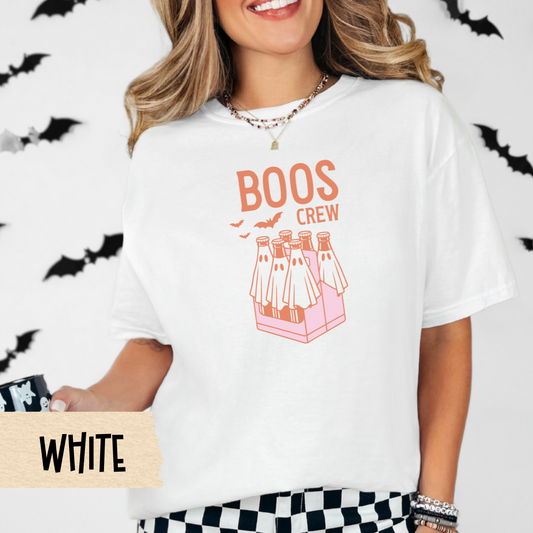 Boos Crew Halloween Shirt, Funny Ghost Graphic Tee, Spooky Season Shirt for Women, Fall Party Shirt, Cute Halloween Aesthetic