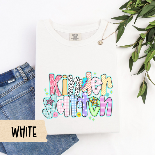 Kindergarten Teacher Shirt, Fun Back To School Teacher Tee, Colorful Comfort Colors Tee, First Day Kindergarten Shirt, Cute Teacher Outfit