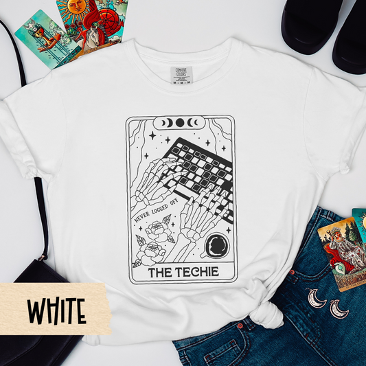 Tech Tarot Shirt, The Techie Skeleton Tee, Never Logged Off Shirt, Comfort Colors Gamer Shirt, Spooky Programmer Gift, Witchy Coder Tee